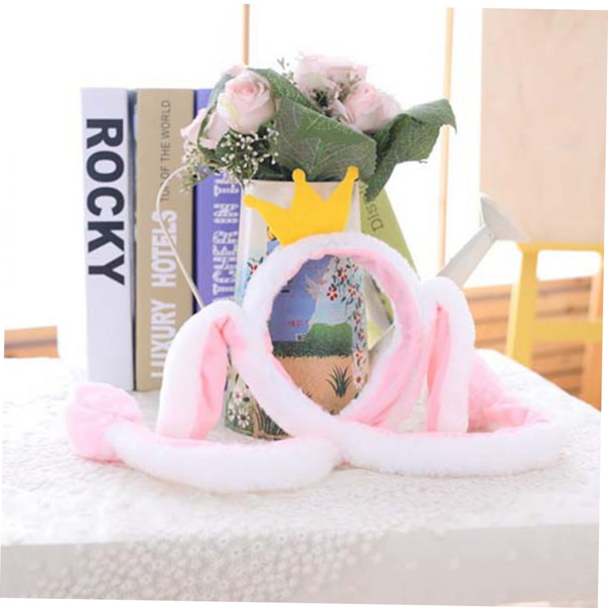 2 Diademas De Peluche Con Orejas Móviles De Animal Para Fiestas Y Eventos.