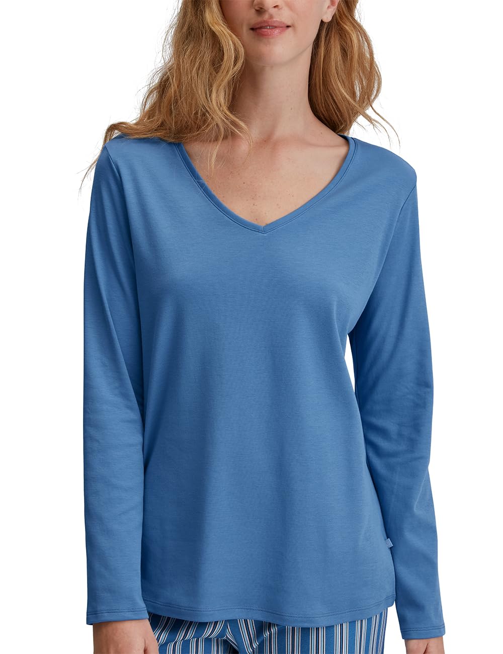 CALIDA Favourites Langarmshirt Damen, aus 100% Baumwolle, Dicker, wärmender Stoff