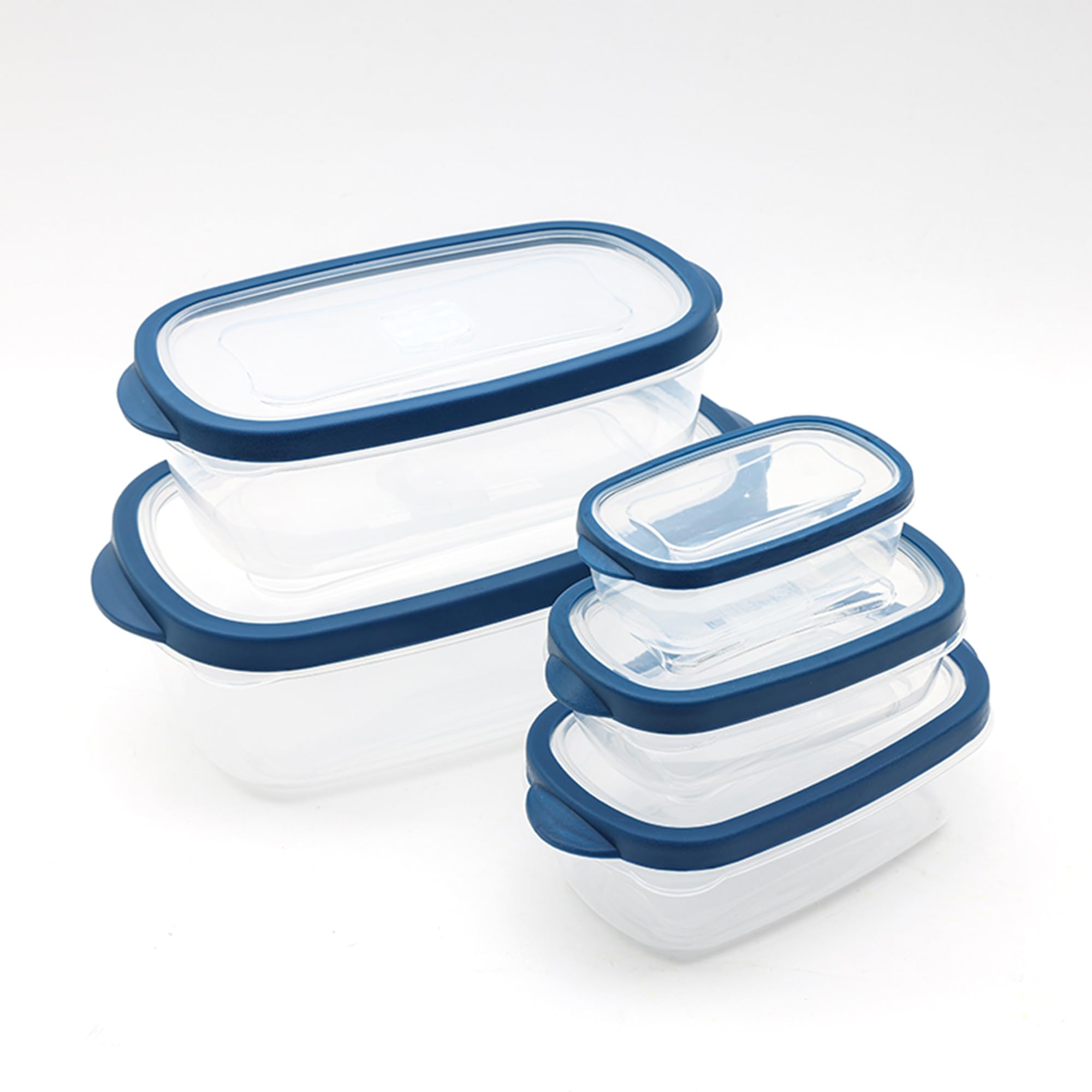 HOMEPRO Better Value for Better Living Home Pro Set of 5 Food Container Rectangle Shape 0.22L, 0.45L, 0.8L, 1.7L, 2.6L Blue