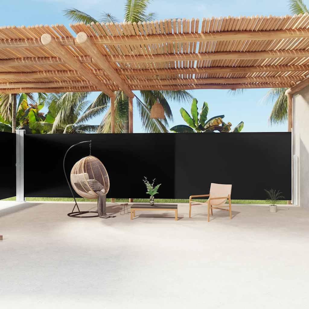 Store occultant manivelle imperméable noir pour grand jardin ombragé