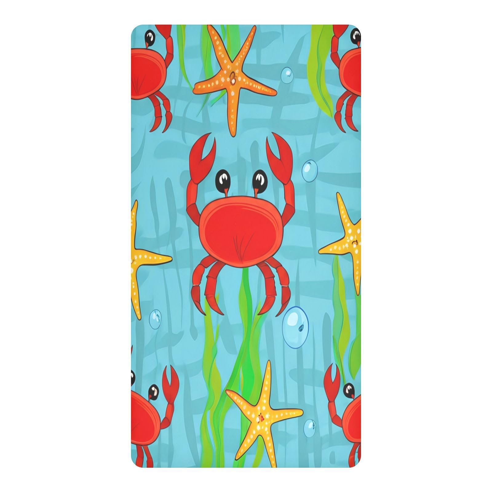 JiangGgen Cartoon Crab Baby Crib Sheet Soft Breathable Playard Sheet-S