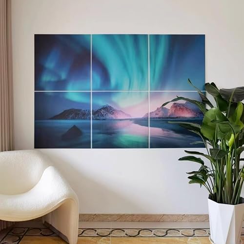 Miniatura 7 de Avishai Paneles acústicos artísticos, arte acústico de pared de 72 x 48 pulgadas, paquete de 6 paneles de pared acústicos de alta calidad con