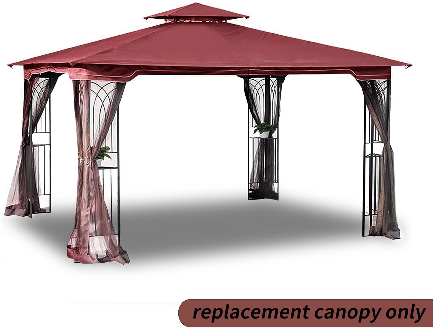 ISAGAPOY Replacement Canopy Top Cover for Garden Canopy Cover Roof with Air Vent for Gazebo (L-GZ798PST-E)