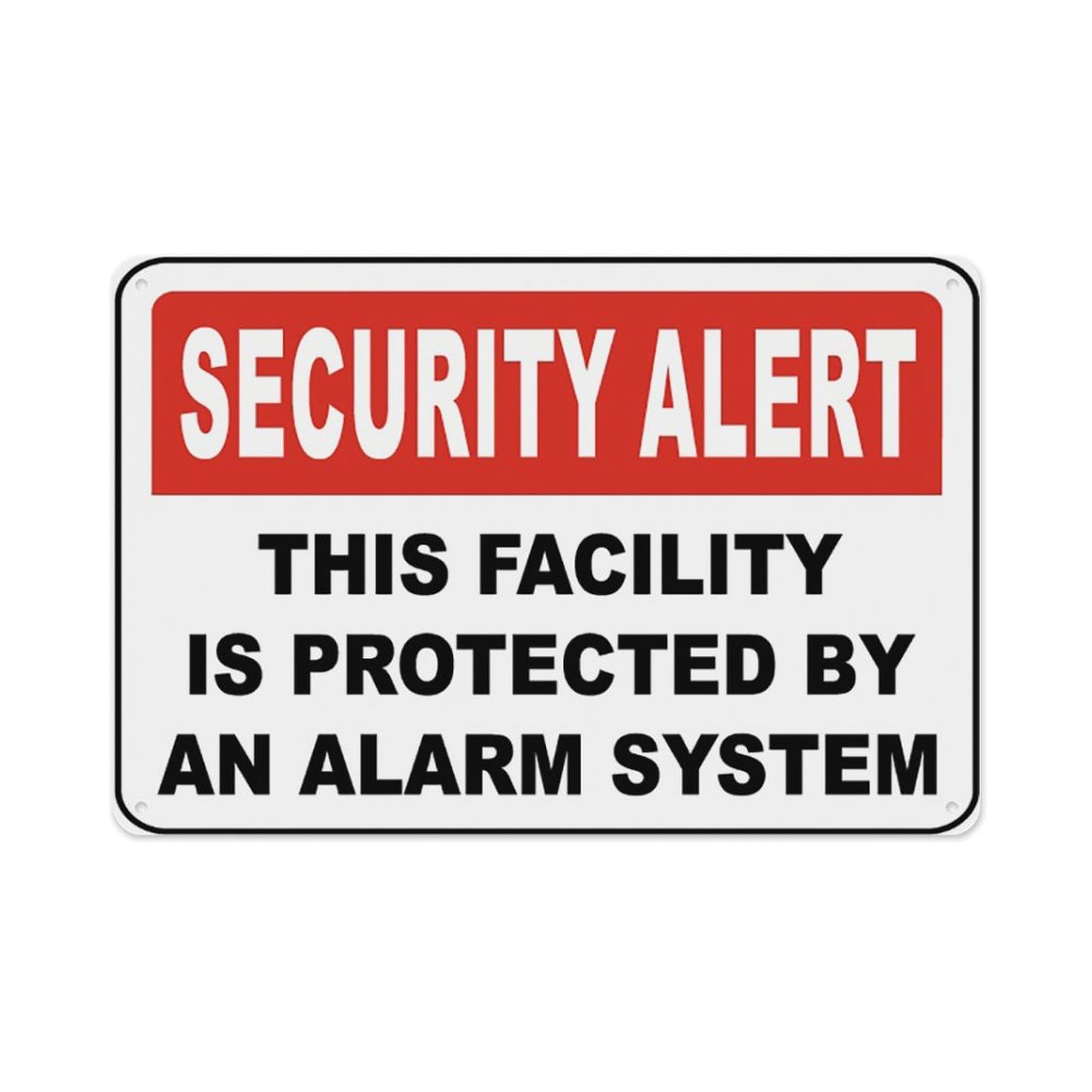 peiyeety Facility Protected By Alarm System Sign Aluminum Tin Warning Signs For Home Outdoor Garden 8X12 Inches