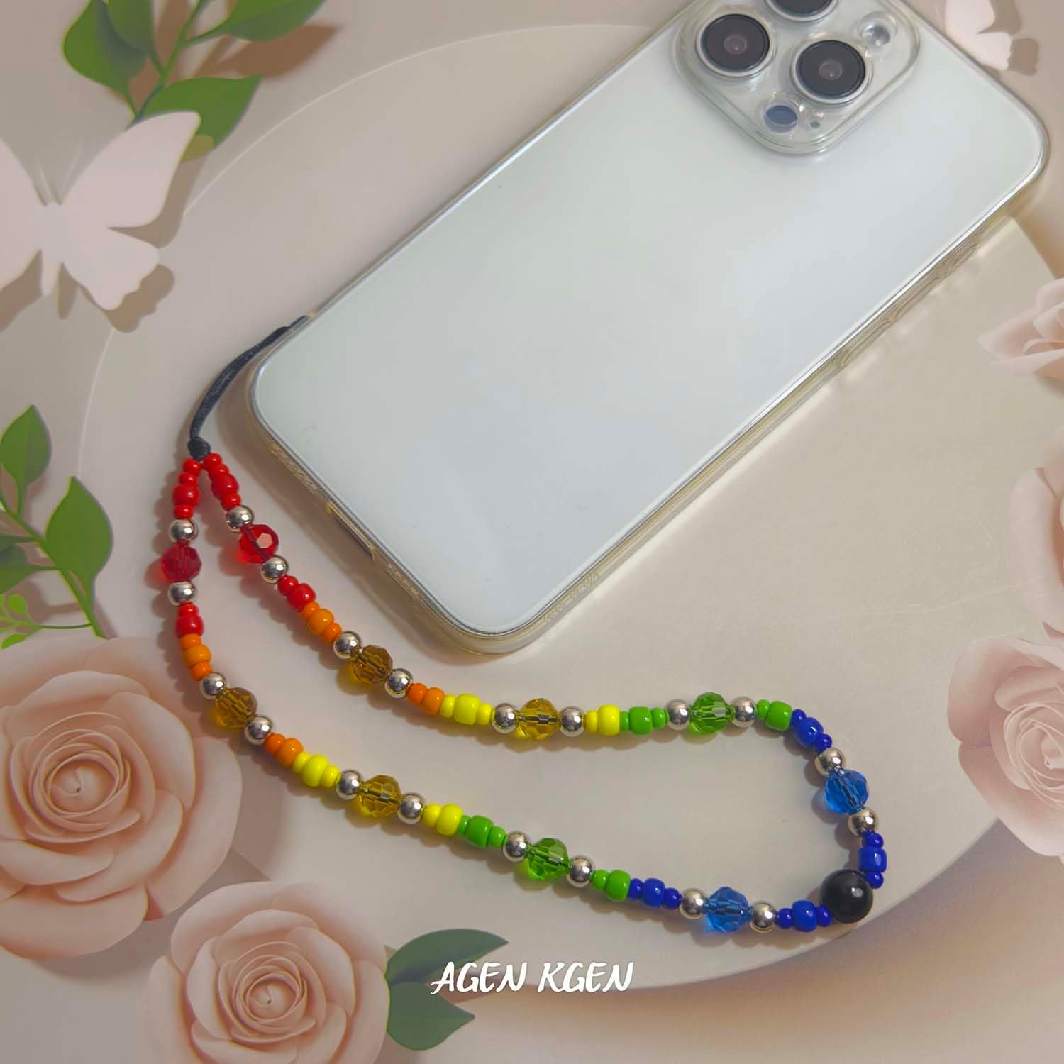 Cute Phone Charm Handmade Exquisite Beaded Phone Lanyard Wrist Strap Pink CellPhone Chain Charms Strap for Women - Image 6