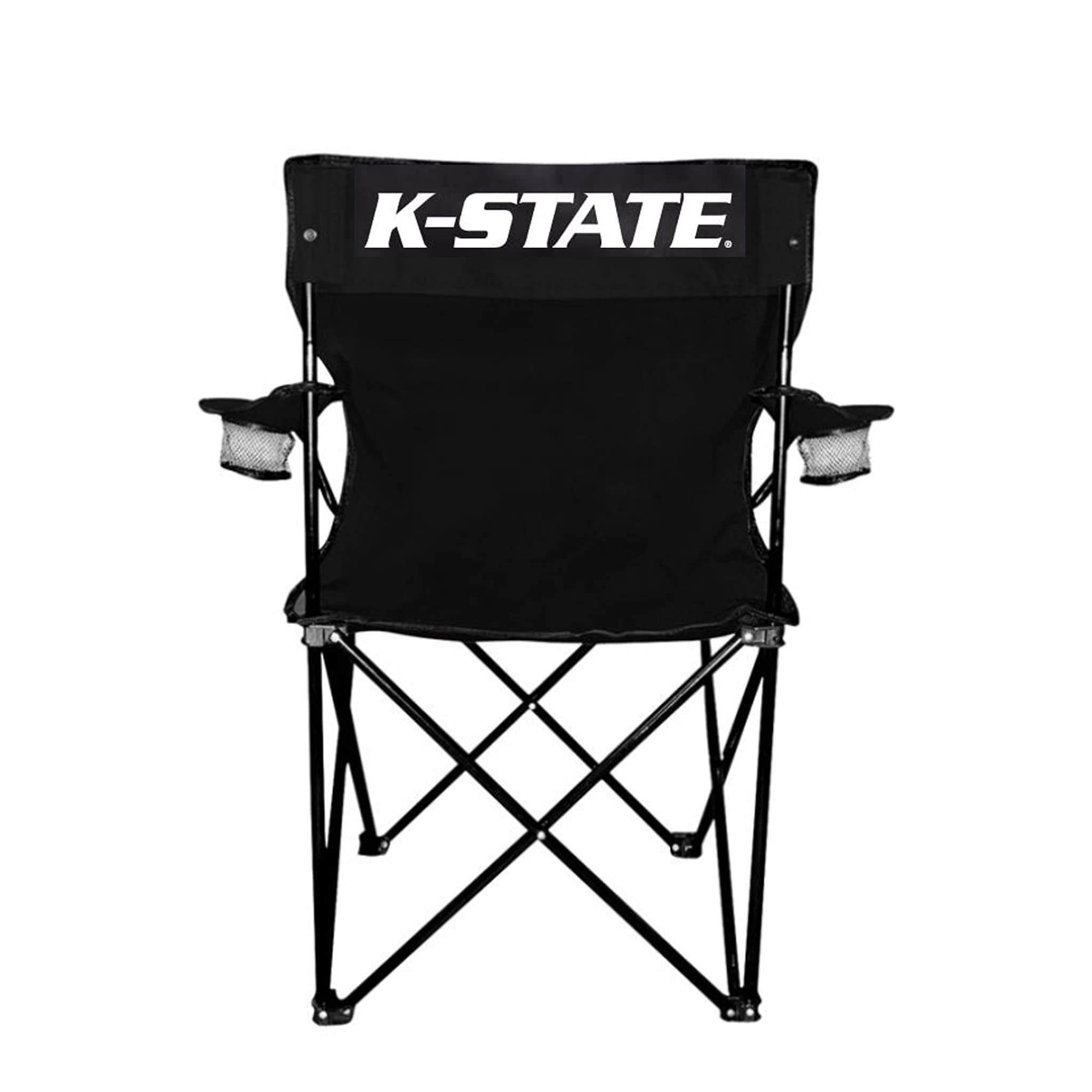 VictoryStore Outdoor Camping Chair - Kansas State University K-State Black Folding Camping Chair with Carry B