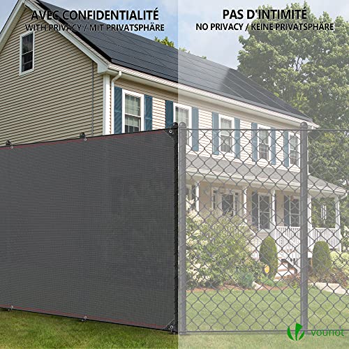 Image of VOUNOT Privacy Netting 6' x 33' Garden Screening 230 GSM HDPE Shading Net, 95% Shading Rate UV-Resistant, Tear-Resistant Windbreak Fencing with Holes and Cable Ties, Gray