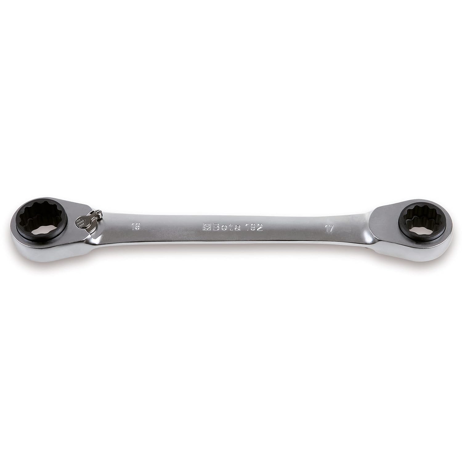 Beta 192/S2 Reversible Ratcheting Offset Box End Wrench set, 2 Pieces ranging from 8mm x 10mm/12mm x 13mm to 16mm x 17mm/18mm x19mm, 12 Point, Chrome Plated