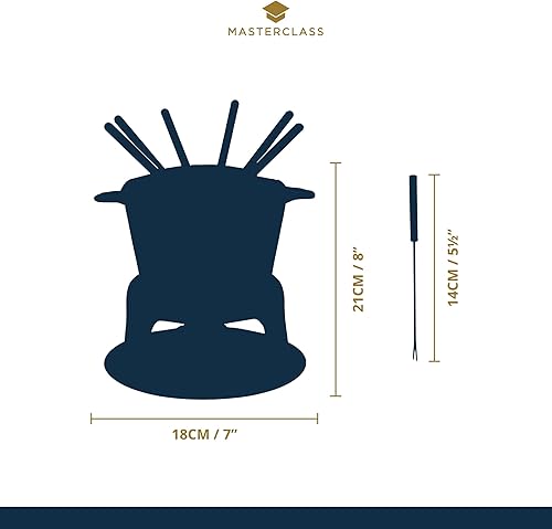 Miniatura 5 de Kitchen Craft Master Class NegroJuego de fondue Hierro Fundido Esmaltado