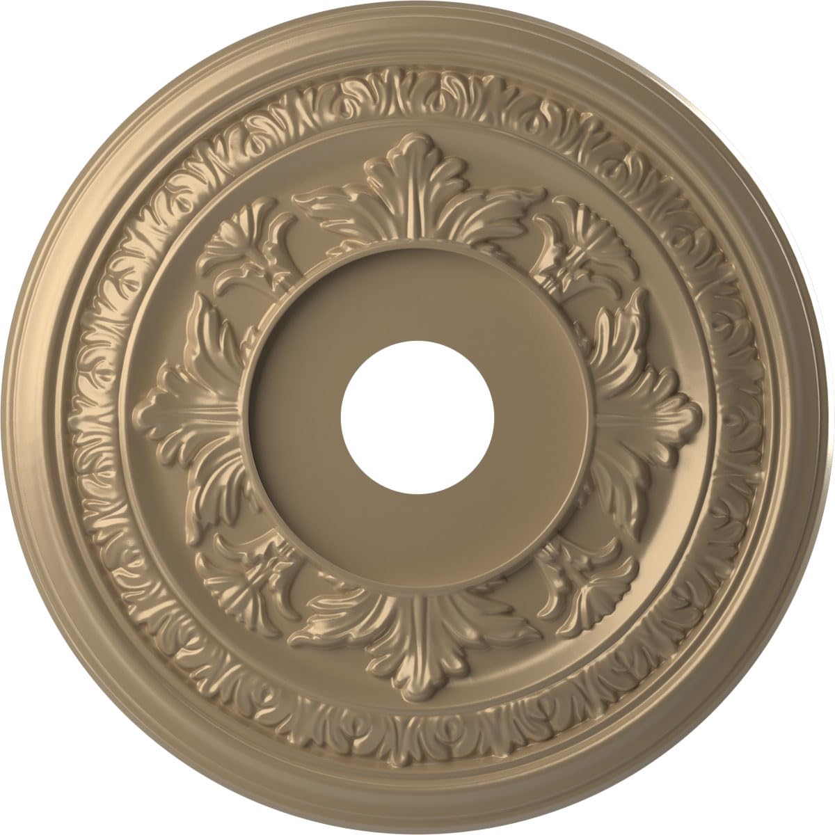 19"OD x 3 1/2"ID x 1"P Baltimore Thermoformed PVC Ceiling Medallion (Fits Canopies up to 7 3/4"), Universal Metallic Champagne Mist