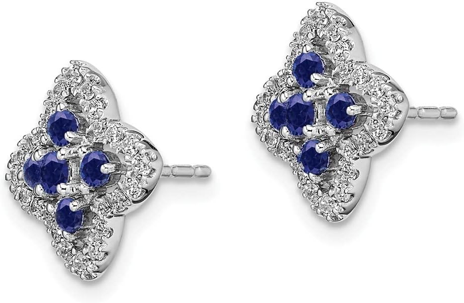 Diamond2Deal 14K Gold Lab Grown Diamond and Created Emerald Stud Earrings for Mom