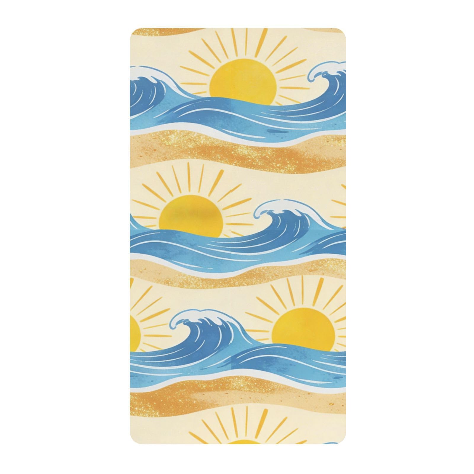 Waves Sun Summer Beach - Sábanas para cuna de bebé, niños y niñas, de algodón, suaves, elásticas, unisex, para cuna, 1 paquete de decoración para cuna de cuna de bebé