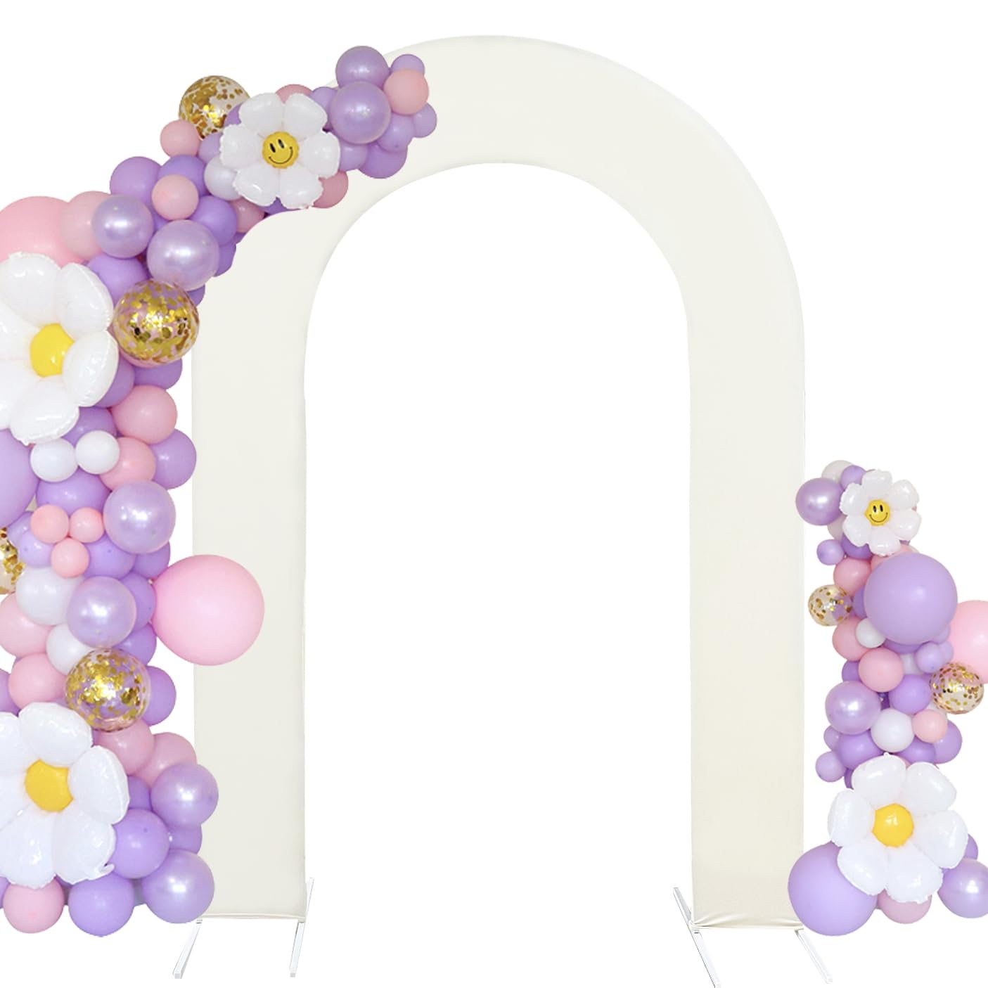 HAINARverS 7.2FT Wedding Open Arch Cover Spandex Fitted Stretchy Arch Stand Covers,U-Shaped 2-Sided Chiara Backdrop Cover for Party Birthday Ceremony