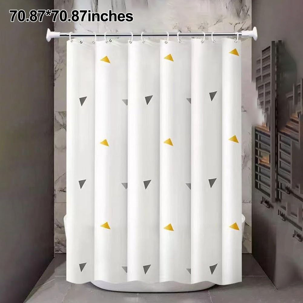 Rideau de douche à armure gaufrée en PEVA blanc avec crochets - Motif piqué texturé pour hôtel de luxe - Design opaque - 180 x 200 cm (180 x 180 cm)