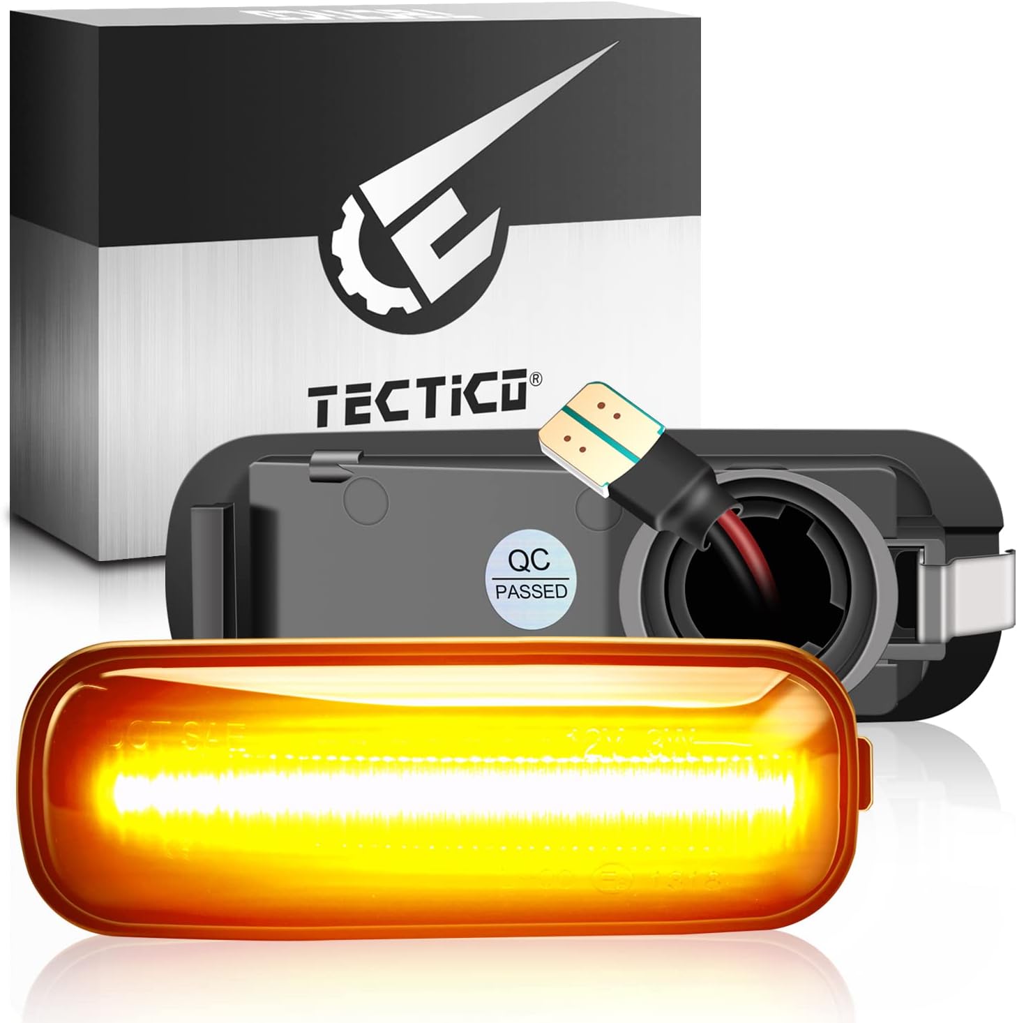 LED Dynamic Side Indicator SMD Amber Yellow Bright Canbus Car Smoke Repeater Lights Compatible with Honda Civic Ballade Prelude Hatchback Sedan, 2 Lamps