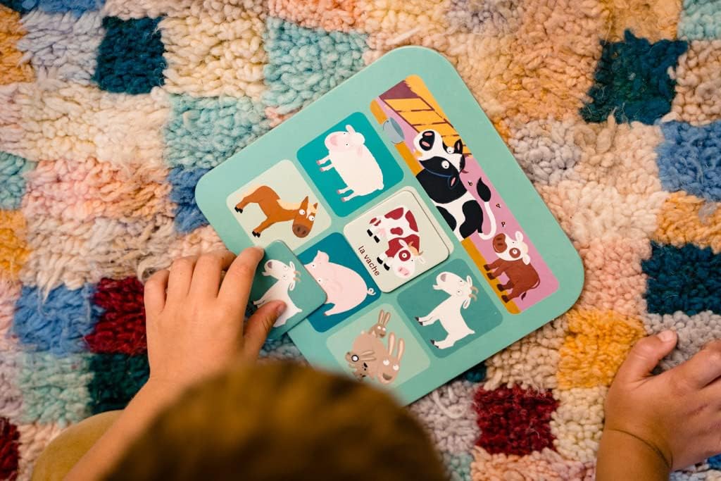 Dujardin - Nathan – Farm Lotto – Discover Life at the Farm and Animals – Educational Game – to Play Alone or with Family – for Children Aged 2 Years and Above