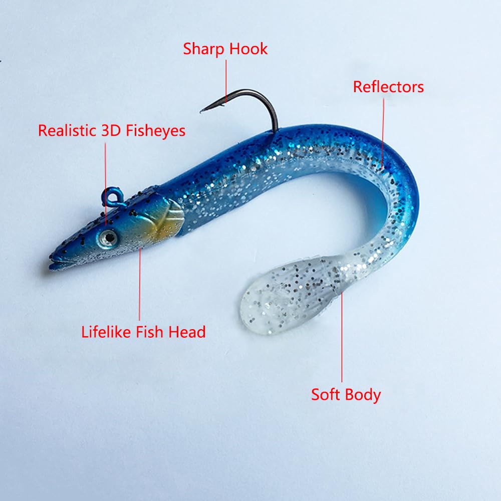 Amazon.com : Pre-Rigged Jig Head Soft Fishing Lures, Paddle Tail Swimbaits  for Bass Fishing, Shad or Tadpole Lure with Spinner, Premium Fishing Bait  for Saltwater Freshwater, Trout Crappie Fishing : Sports &