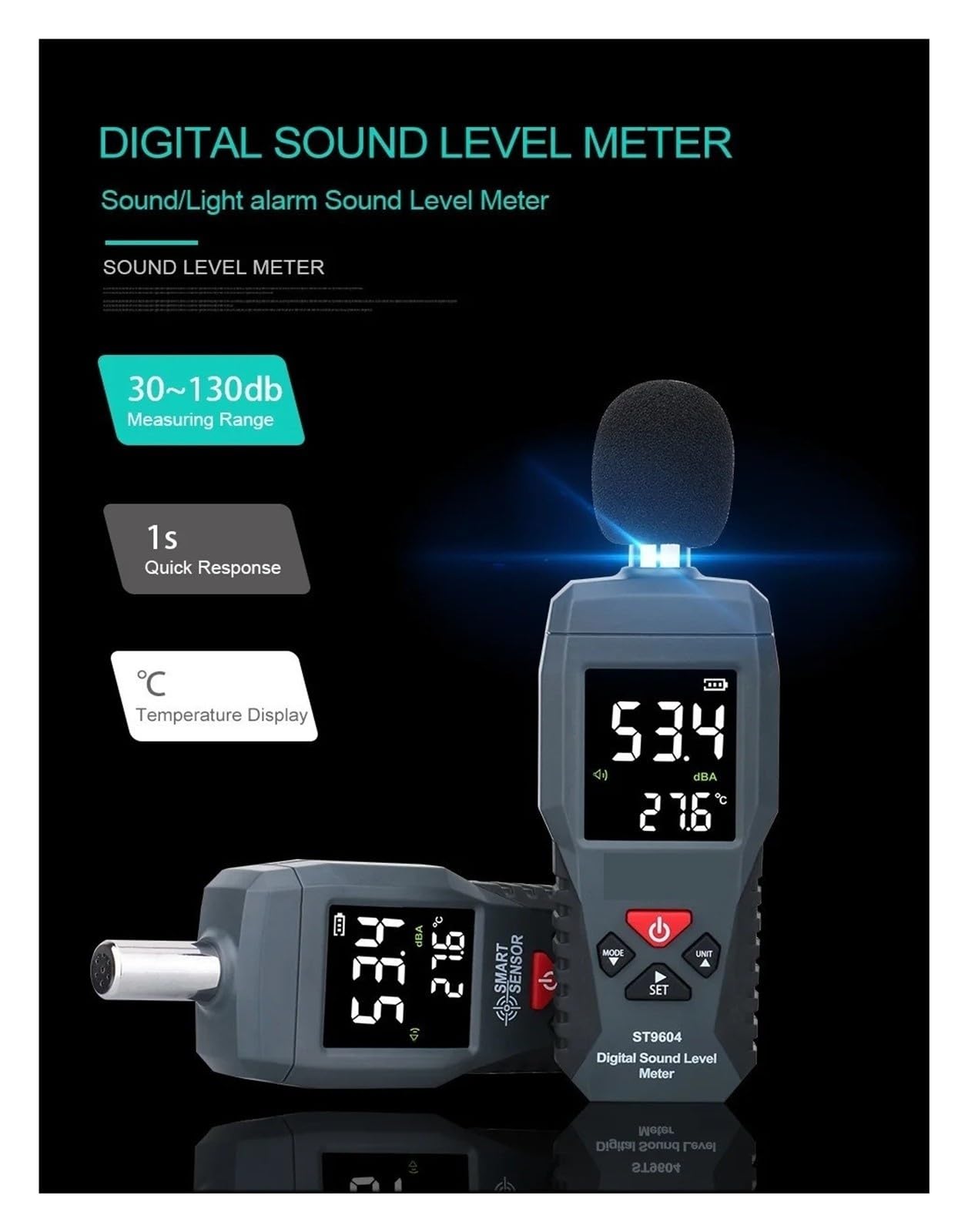 Medidor De Nivel De Sonido Digital Medidor De Decibelios 30-130dBA