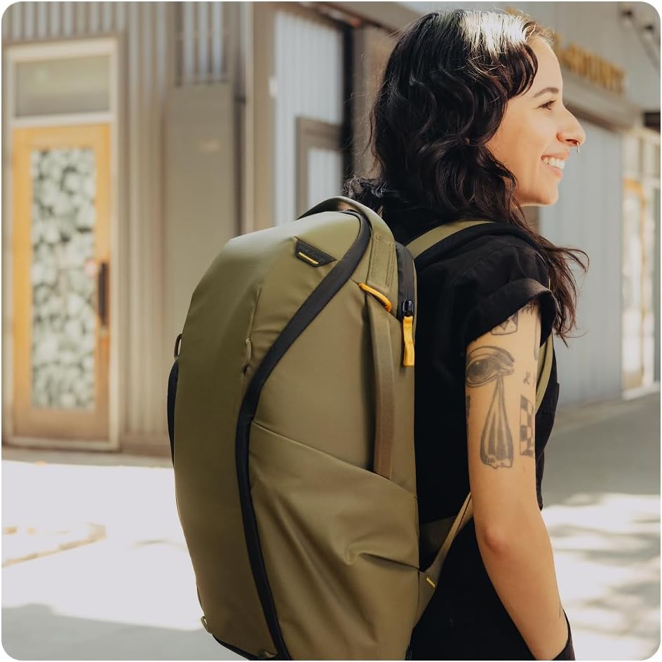 Peak Design Everyday Backpack Zip 20L, Kelp, 270-Degree Zip, Dual Side Pockets, FlexFold Dividers, Fits 15" Laptop, For Camera Carry, Daily Commutes or Travel, Versatile Backpack for Men and Women - Image 6