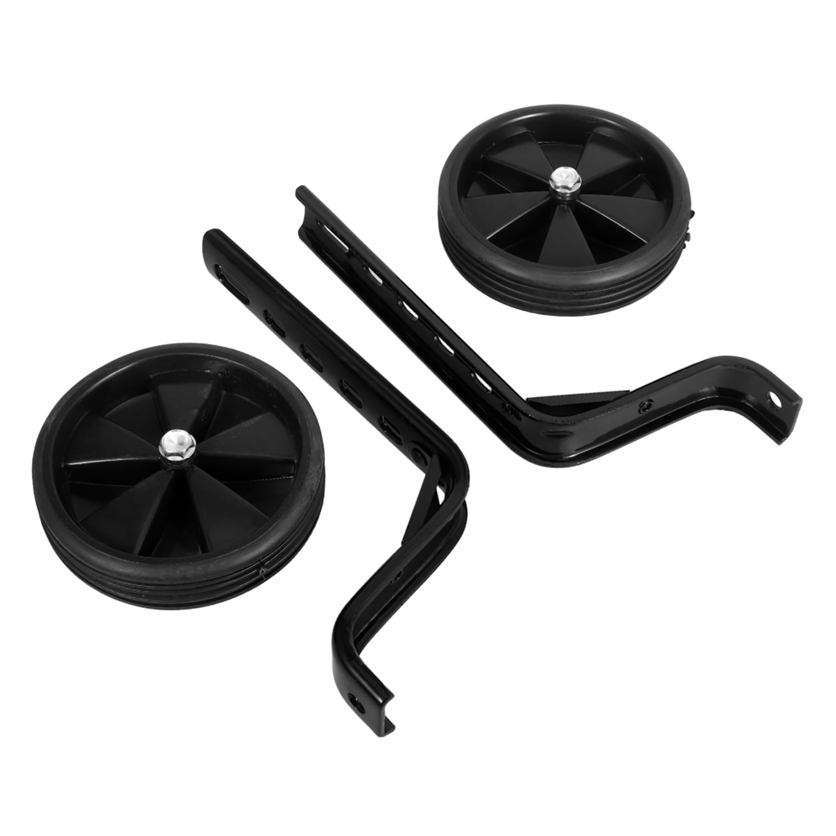 Toyvian Ruote Ausiliarie per Bicicletta Bambini 12-20 Pollici, Nero | Metallo, Montaggio su Bici e Triciclo, Regolazione per Ruote 12-20 Pollici, Accessori per Bambini