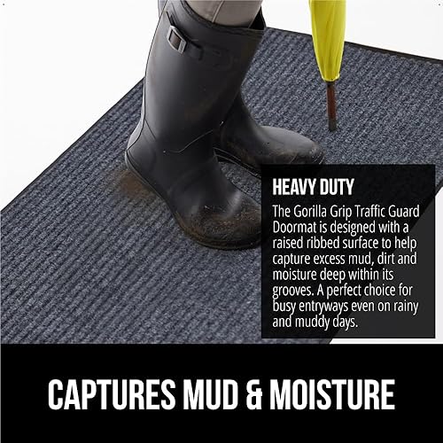 Miniatura 4 de Gorilla Grip - Tapete afelpado original de goma con perfil bajo, resistente, duradero, impermeable y fácil de limpiar para interior y exterior,