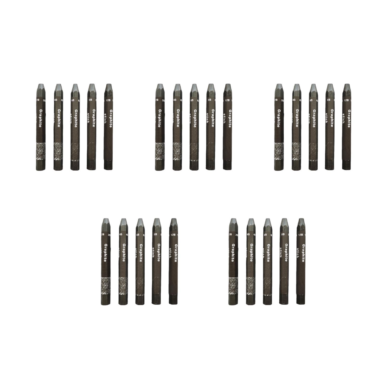 Wasserlösliches Skizzierstifte-Set, verschiedene Grad, sechseckige Stäbchen für Kinder, Hobbyisten, Anfänger, 5 Stäbchen zum Zeichnen, verschiedene sechseckige Stäbchen für Kinder, Hobbyisten, 5 Stück