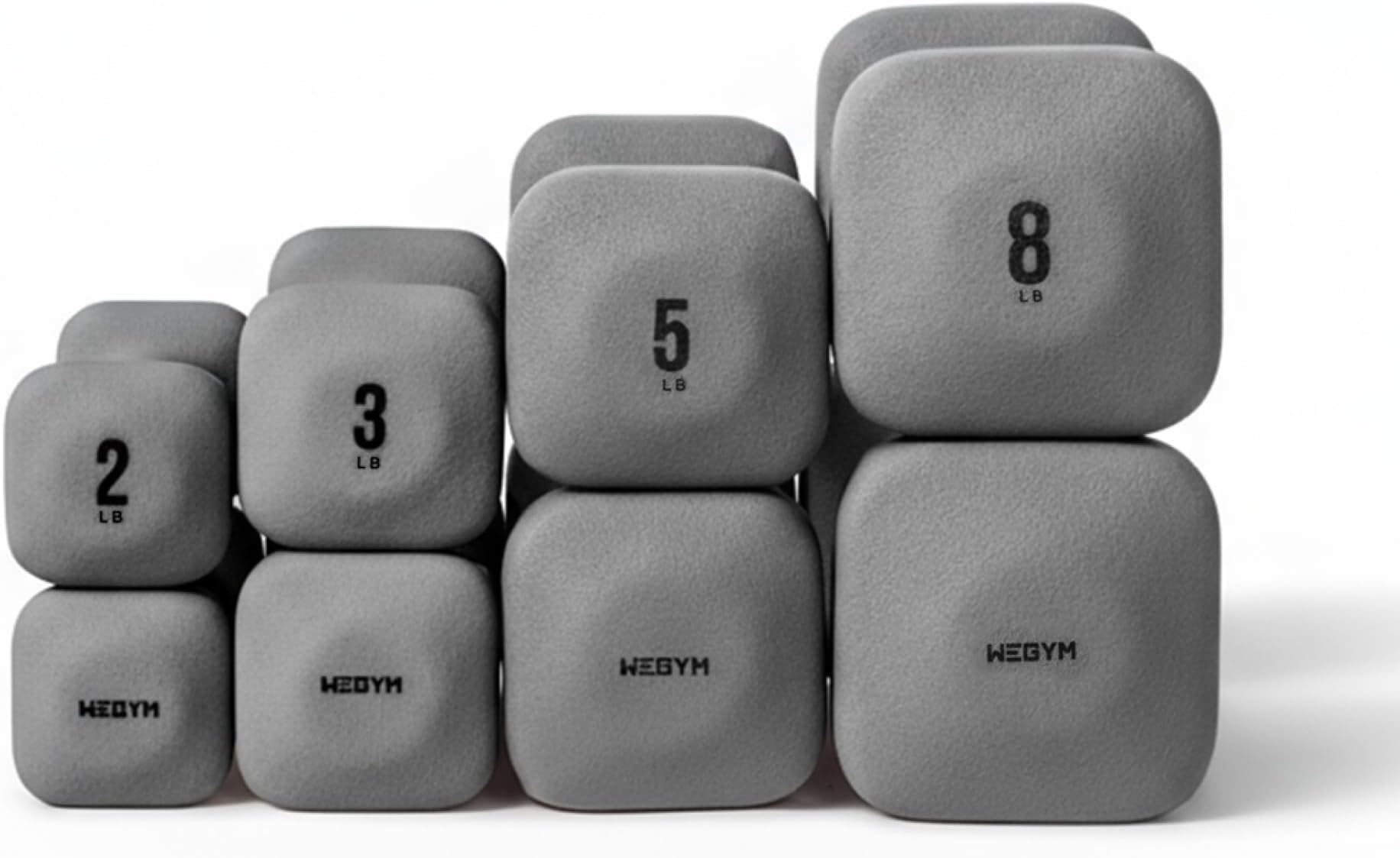SafeGrip Square Dumbbells with Anti Slip Handles, Aesthetic Free Weights for Home Workouts, Stable Design Prevents Rolling during Floor Exercises - Set