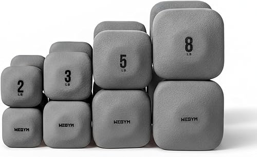 Miniatura 15 de WeGym SafeGrip Square Dumbbells with Anti Slip Handles, Aesthetic Free Weights for Home Workouts, Stable Design Prevents Rolling during Floor