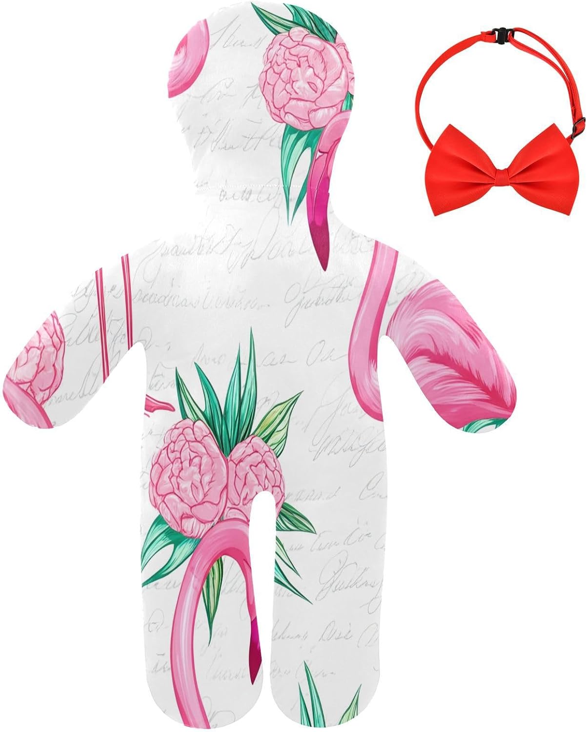 Flamingo and Flower Human-Shaped Pillow Soft Body Pillows Washable Velvet Pillows for Anxiety Relief Sleeping Cuddling & Support