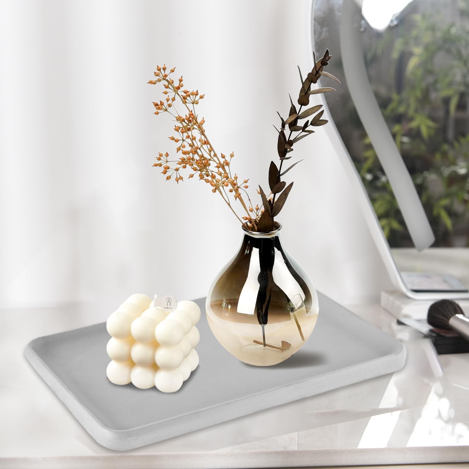 Amazon.com: Concrete Coffee Table Tray - Gray Decorative Tray for Home Decor,Coffee Table Decor ...