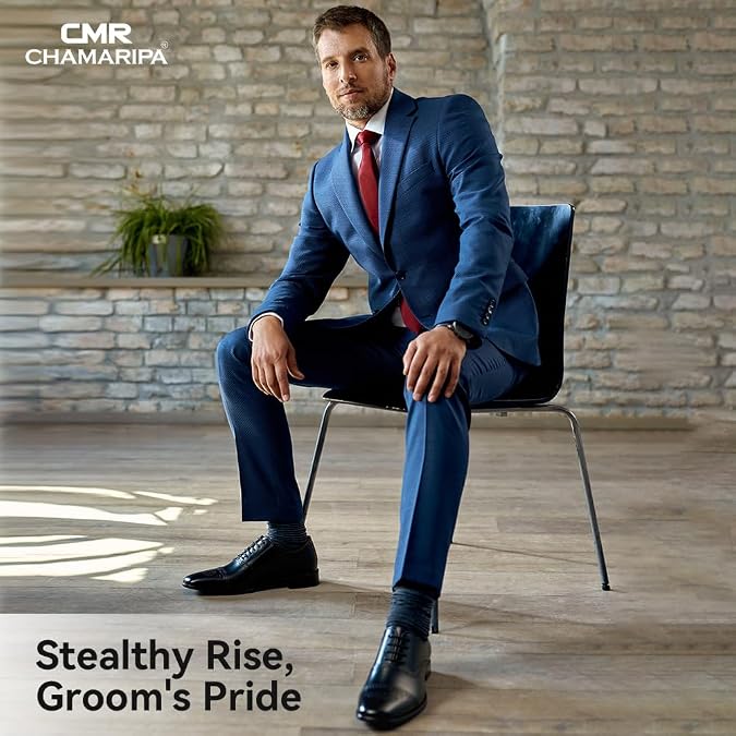 CHAMARIPA Men's Oxfords Elevator Shoes: Authentic 2.76/7cm Invisible Height Increase | Integrated Custom Elevator Insole | Breathable Calfskin for All-Day Wear | Formal Business & Wedding
