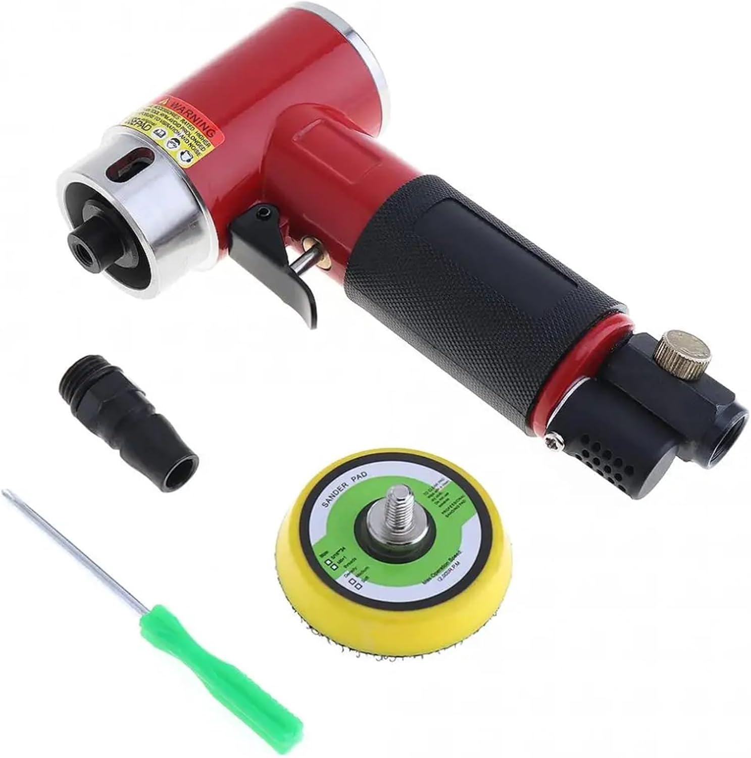 2 Inch Straight Heart High-speed Mini Pneumatic Sanding Machine with Push Switch and Sanding Pad for Polishing