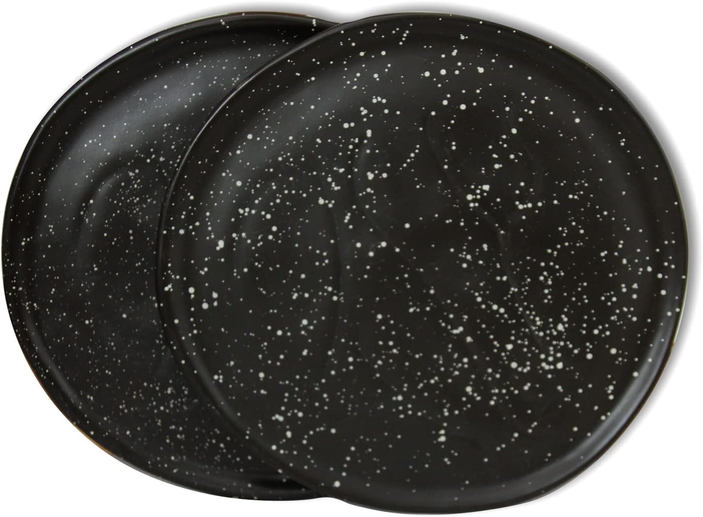 roro Handmade Ceramic Stoneware 11 inch Dinner Plates - Black Speckled Set of 2 | Ideal for Elegant Dining, Fine Cuisine, and Entertaining | for Serving Appetizers, Main Courses