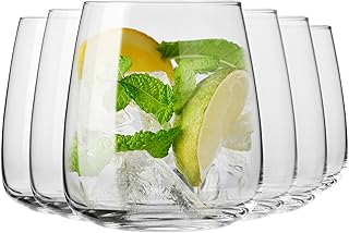 KROSNO Water Glasses Set of 6, 15.9 oz, Modern Collection