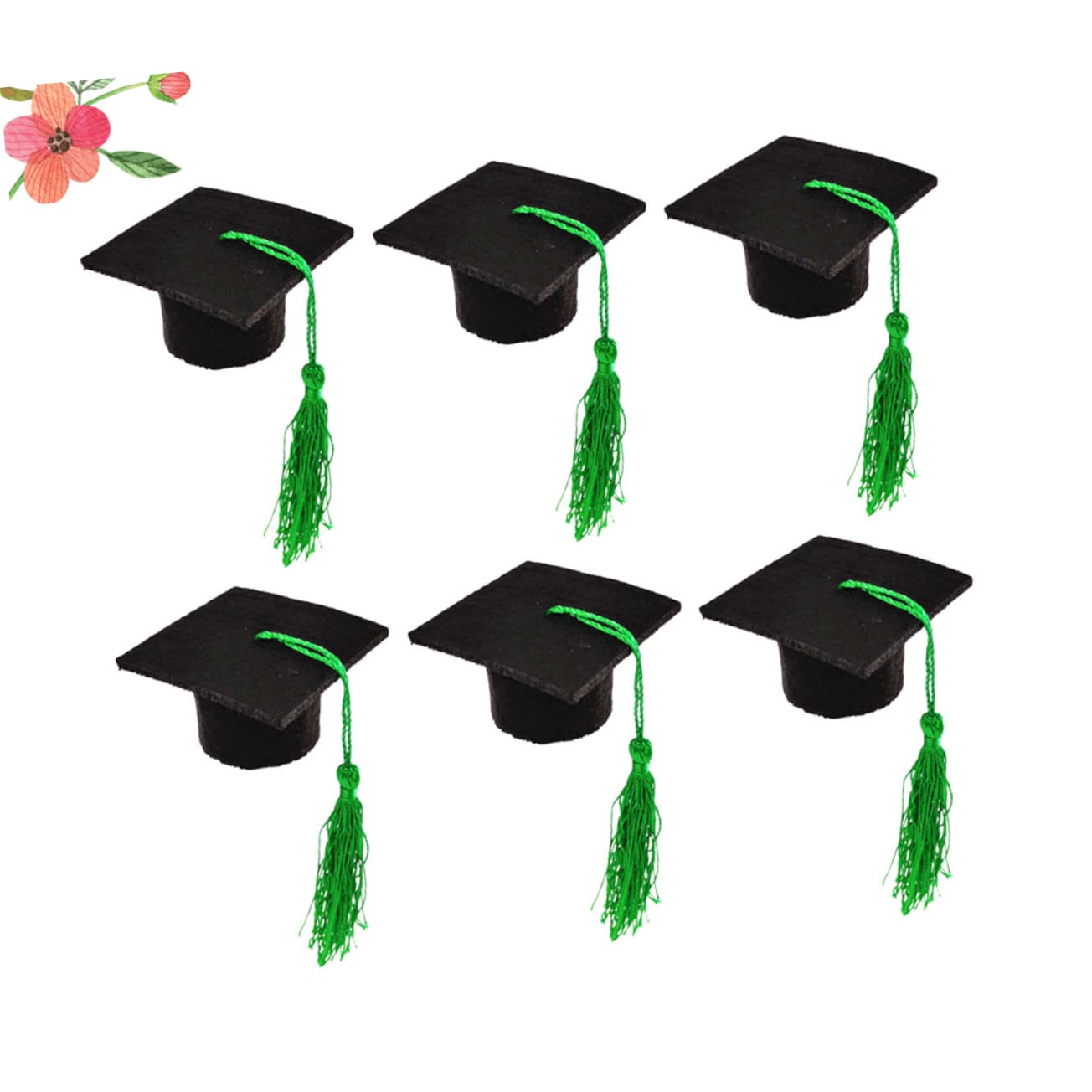 12 Cappellini Da Laurea Mini In Feltro Per Bottiglie - Decorazione Festa Laurea Fai Da Te