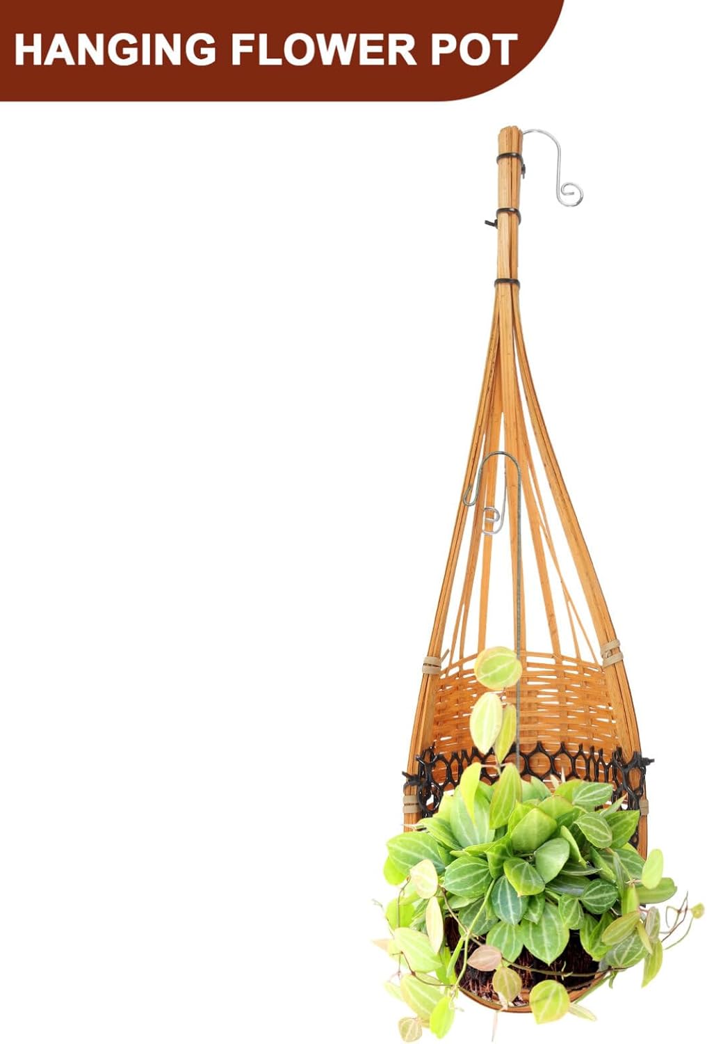Yardwe 4 Inch Hanging Orchid Basket - 3pcs Orchid Hanging Baskets with Metal Hook Bird Nest Style Plant Hangers for Trellis & Gazebo Indoor Outdoor Small Planter