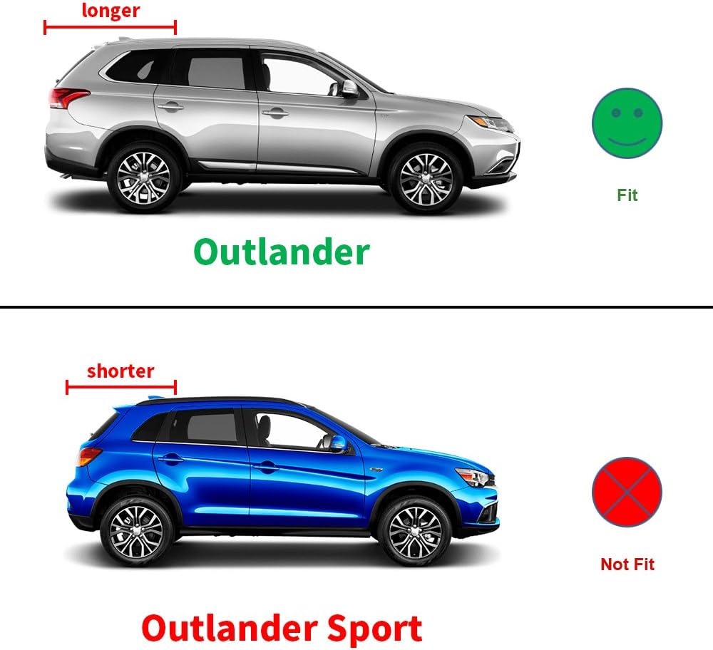 4pcs Side Window Deflectors Sun/Rain Guard Fit 14-16 Outlander Visor Window Visors