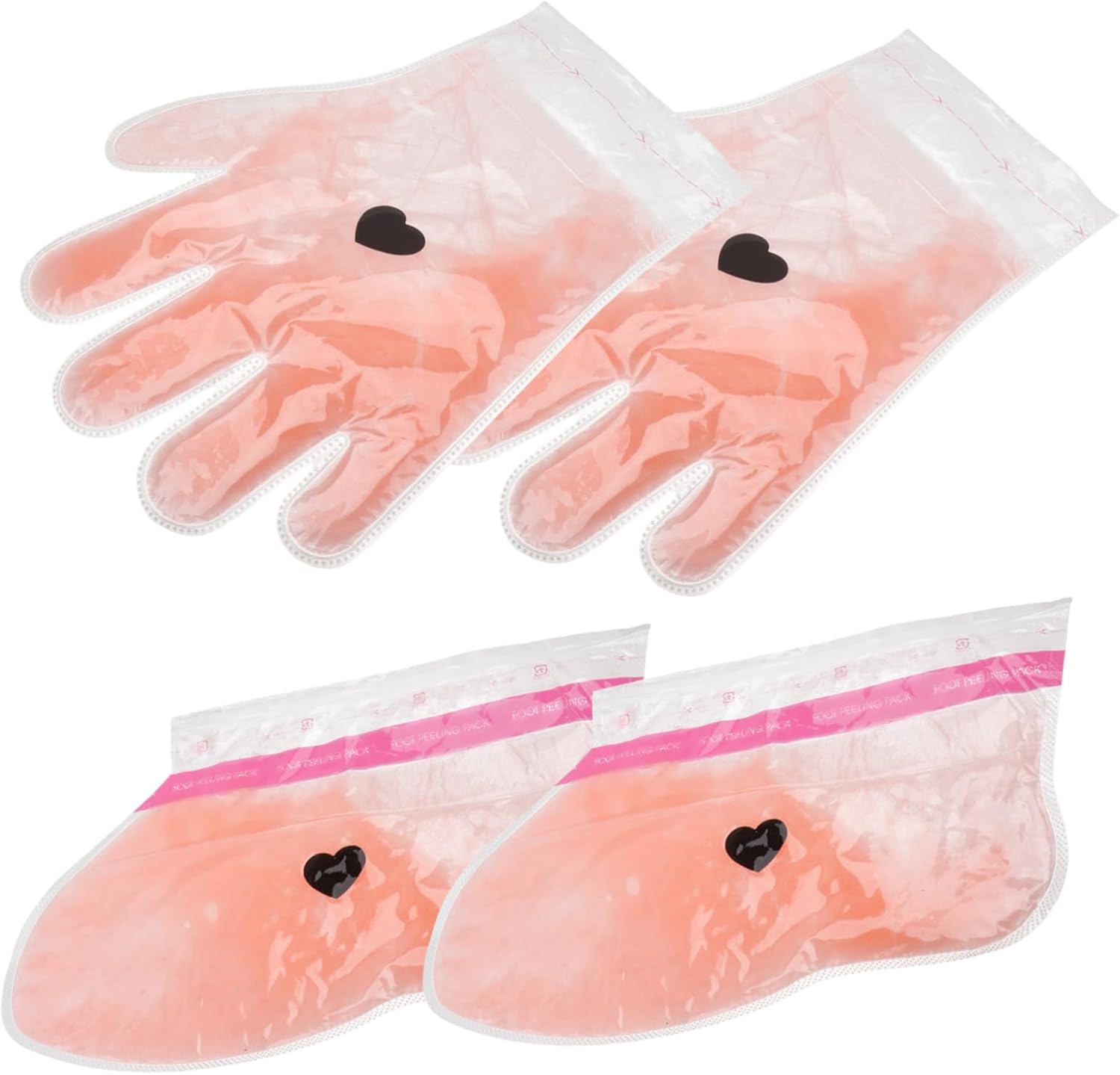 2pairs Peach Paraffin Wax Therapy Covers for Hands and Feet Reusable Hydrating Hand Foot Masks for Moisturizing Self-Care and Relaxation