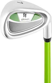 ULTIMATE Junior #7 Iron for Right Handed, Kids Golf Club with Fiberglass Shaft, Rubber Hand Grip, Headcover, Golf Training Club for Boys and Girls