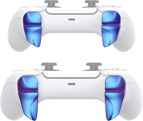 PlayVital ps5コントローラーに対応用2ペアショルダーボタンエクステンショントリガー、ps5 edge対応用ゲーム改善アジャスター、ps portal対応用バンパートリガーエクステンダー【カメレオンパープルブルー】 - 5