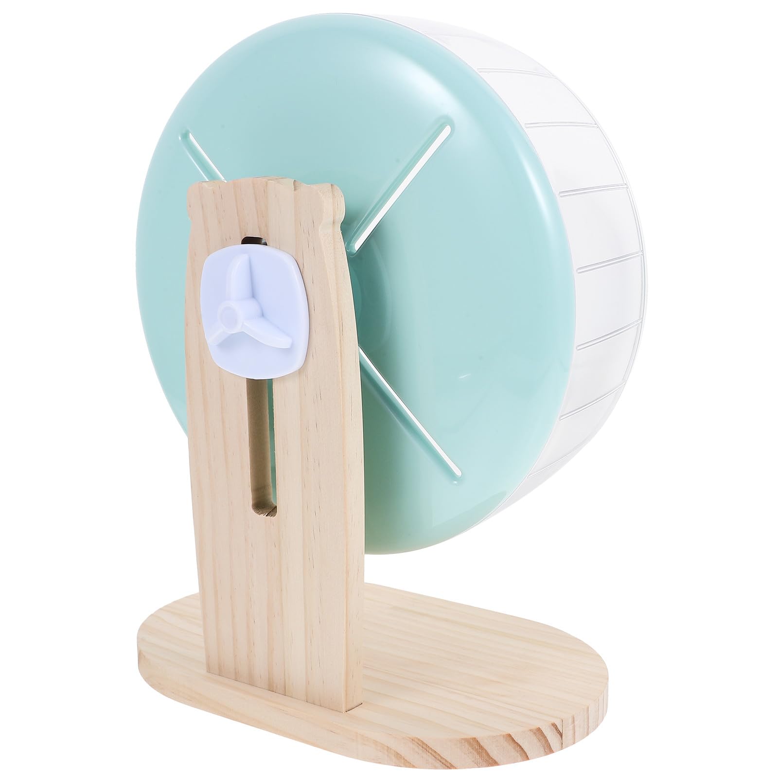 Amosfun Rueda de Hámster para Hacer Ejercicio Base Estable y Diseño Adorable, Material Abs y Madera, Adecuado para Jaula y Deportes de Mascotas Pequeñas
