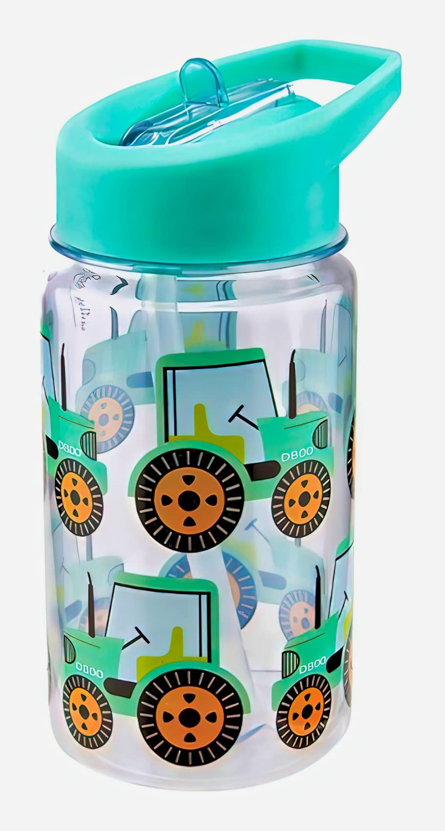 Barbacado Children's Tractor Water Bottle Plastic Bottle with Straw and Removable Spout