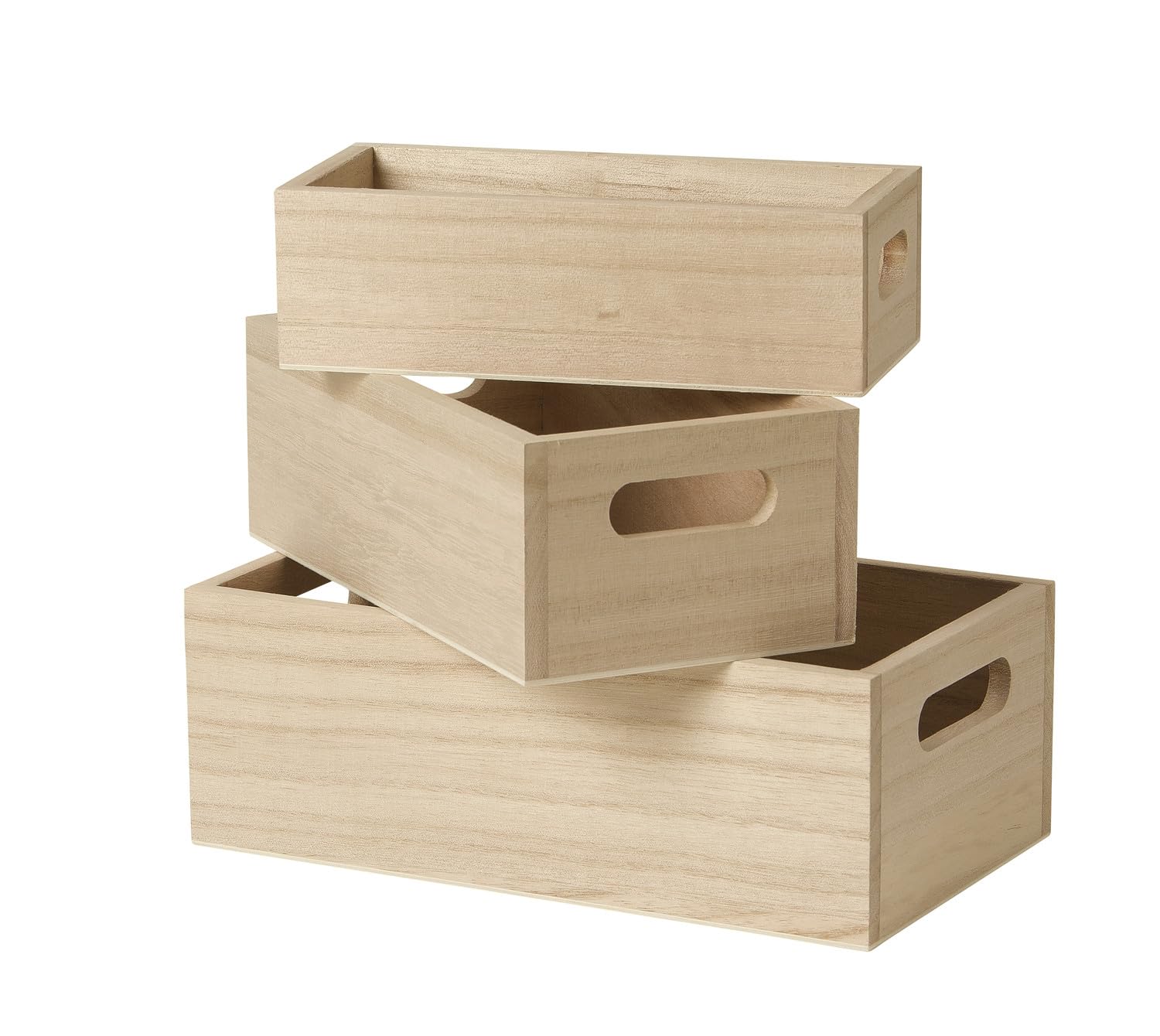 Caisse en bois personnalisable MÉGACRÉA boîte rangement modulable 3 pcs