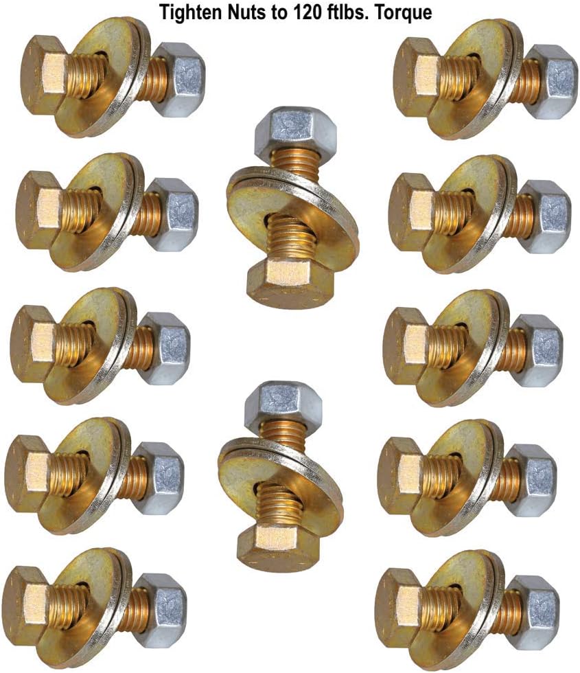 GEN-Y Executive Mount/Bolt kit, 12-5/8” x 2” Grade 8 Bolts, 12-5/8" Steel Lock Nuts, 24 - Flat washers