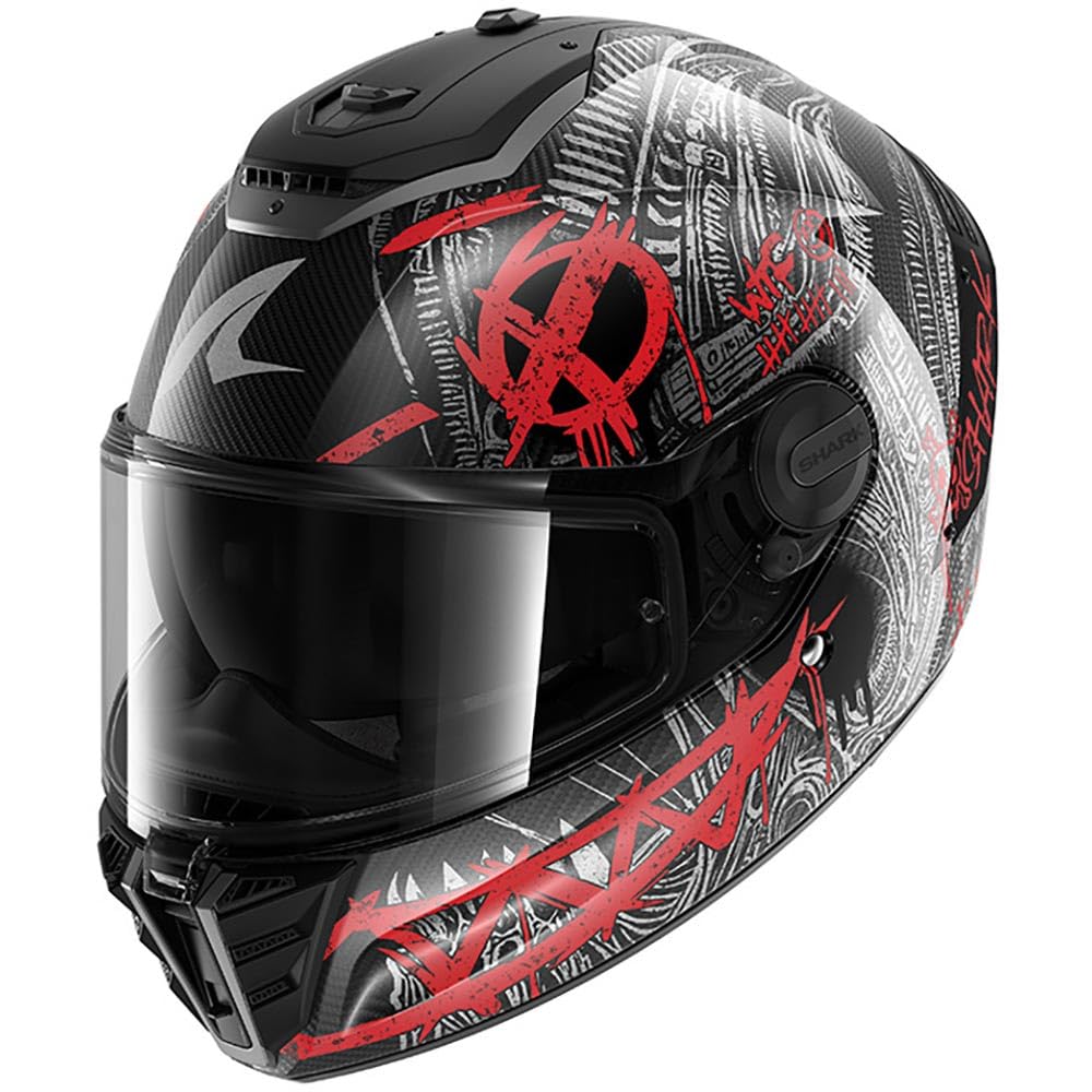 SHARK, Integraler Motorradhelm SPARTAN RS CARBON SHIEVER Carbon Anthracite Red DAR, XS