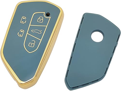 Miniatura 4 de Funda protectora de TPU para llavero Volkswagen VW ID3 ID4 ID5 MK8 Golf 8 GTI Skoda Octavia Smart Remote Key Fob, Azul