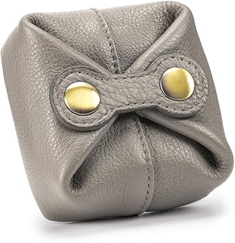 DONGKER Coin Pouch,Leather Coin Pocket Wallet Wear Resistant Cash Change Wallet with Mini Snap for Men Women