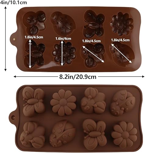 Miniatura 2 de 2 paquetes de 8 cavidades de silicona 3D de silicona para tartas de insectos con forma de mariquita, moldes para hornear pasteles para bricolaje