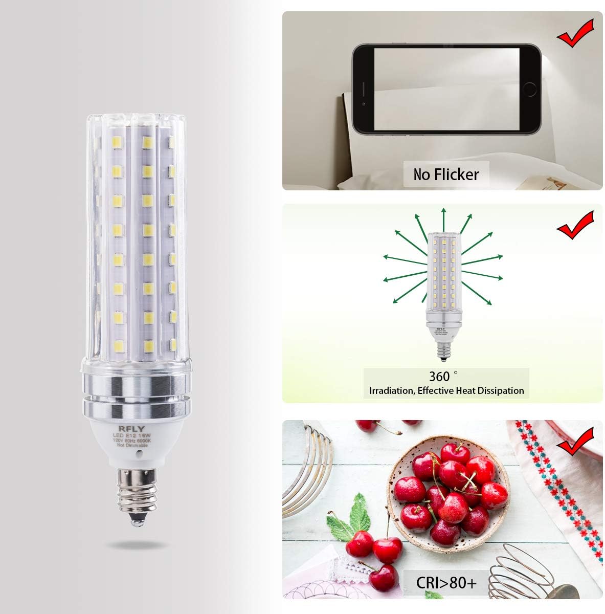 Bеѕt Dеаl E12 LED Bulbs, 16W LED Candelabra Bulb 120 Watt Equivalent, 1400lm, Decorative Candelabra Base E12 Corn Non-Dimmable LED Chandelier Bulbs Daylight Deluxe6000K LED Lamp, Pack of 4 Suреr Bіg Clеаrаnсе! E12 LED Bulbs, 16W LED Candelabra Bulb 120 Watt Equivalent, 1400lm, Decorative Candelabra Base E12 Corn Non-Dimmable LED Chandelier Bulbs Daylight Deluxe6000K LED Lamp, Pack of 4