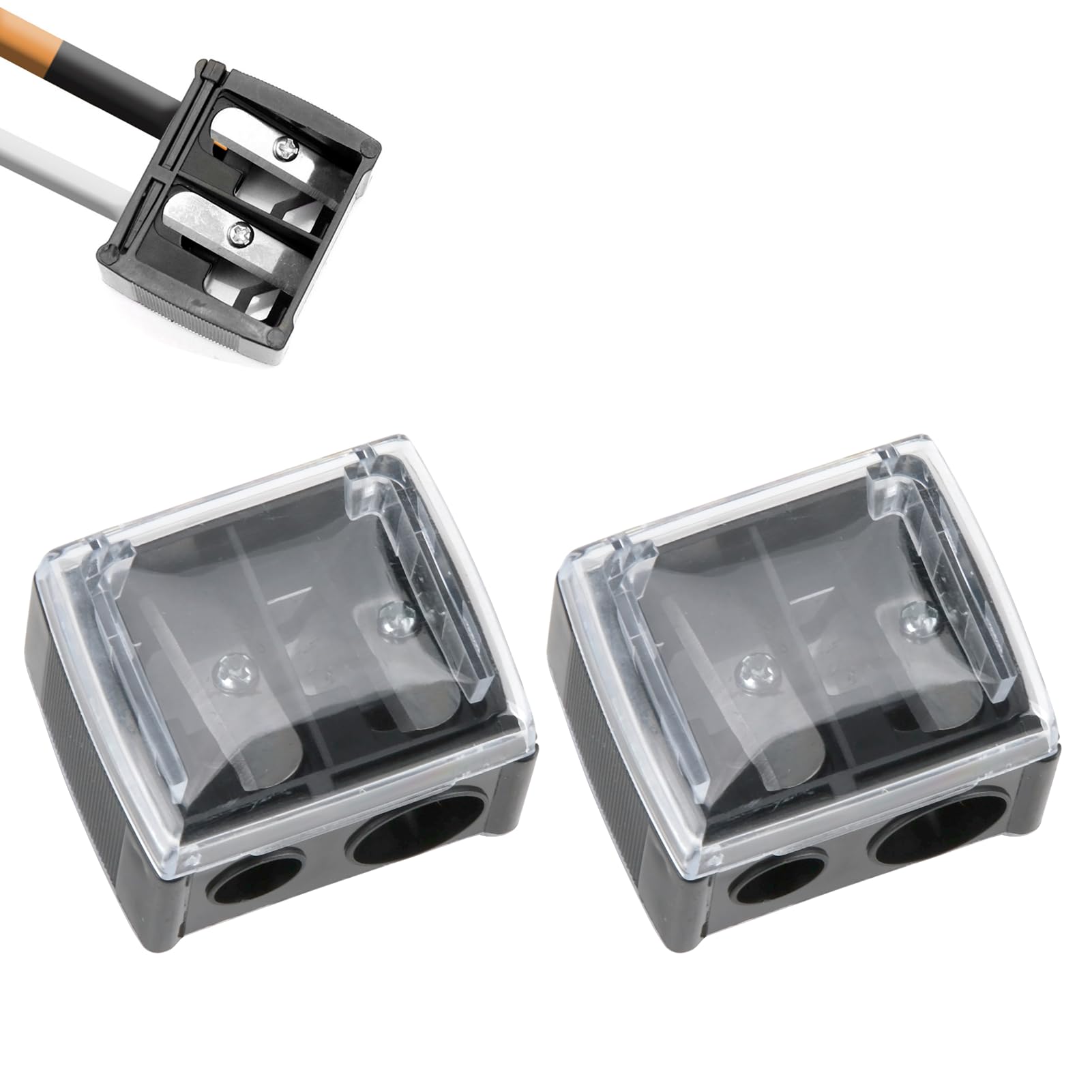 Nero Temperamatite Trucco Doppio Foro, Per Matite Jumbo E Standard, Accessori E Strumenti Cosmetici (2)